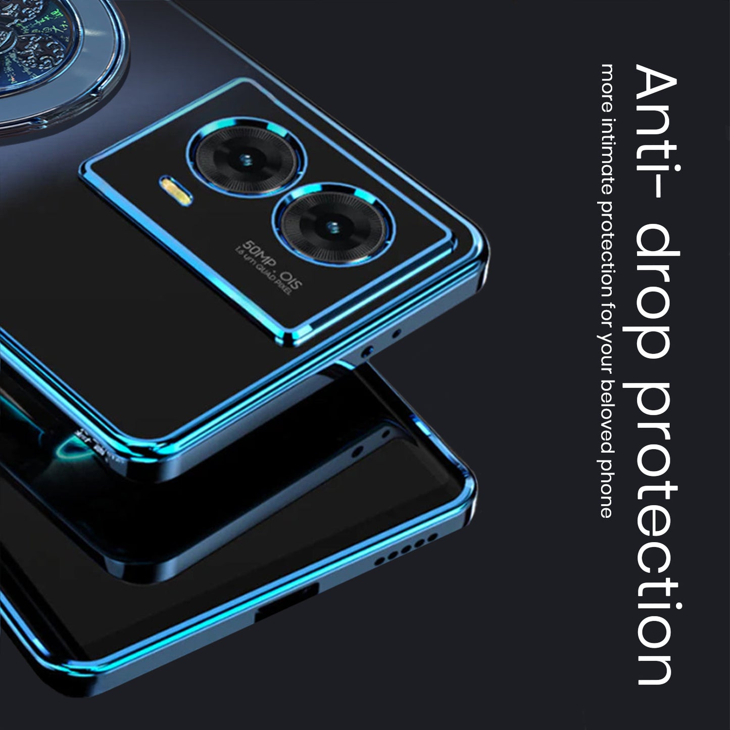 Motorola Moto G85 5G Electroplating Reflective Fidget Rotating Back Case