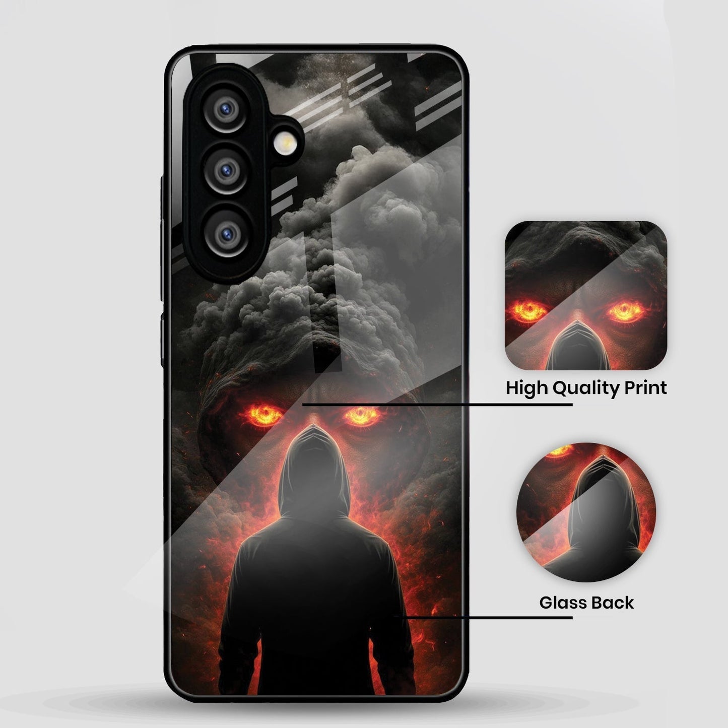 Samsung Galaxy A56 Premium Acrylic Shockproof Glass Back Case (Dark Flame)