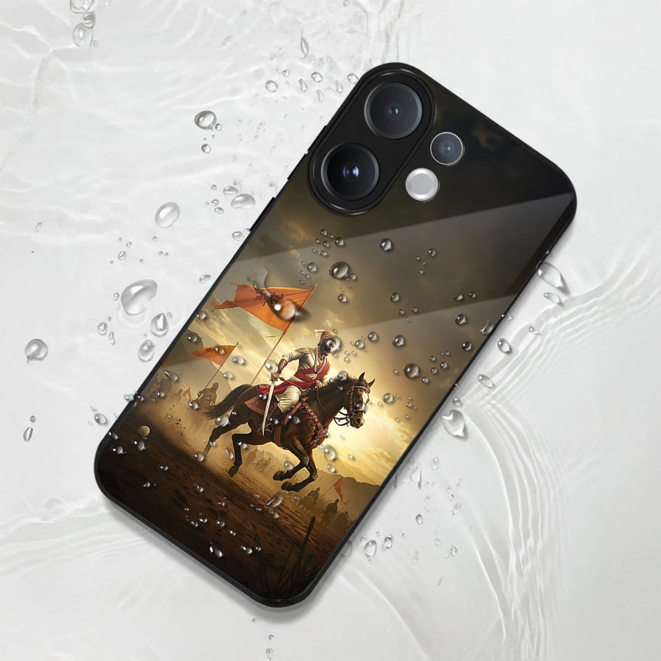 Vivo V60 5G Phone case with a warrior on horseback design on a textured surface