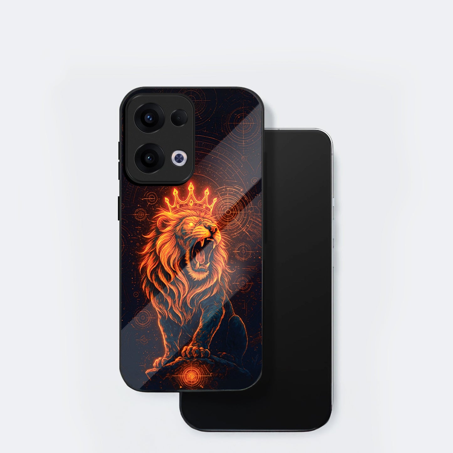 Oppo Reno 13 5G Premium Acrylic Shockproof Glass Back Case (King of Cosmos)