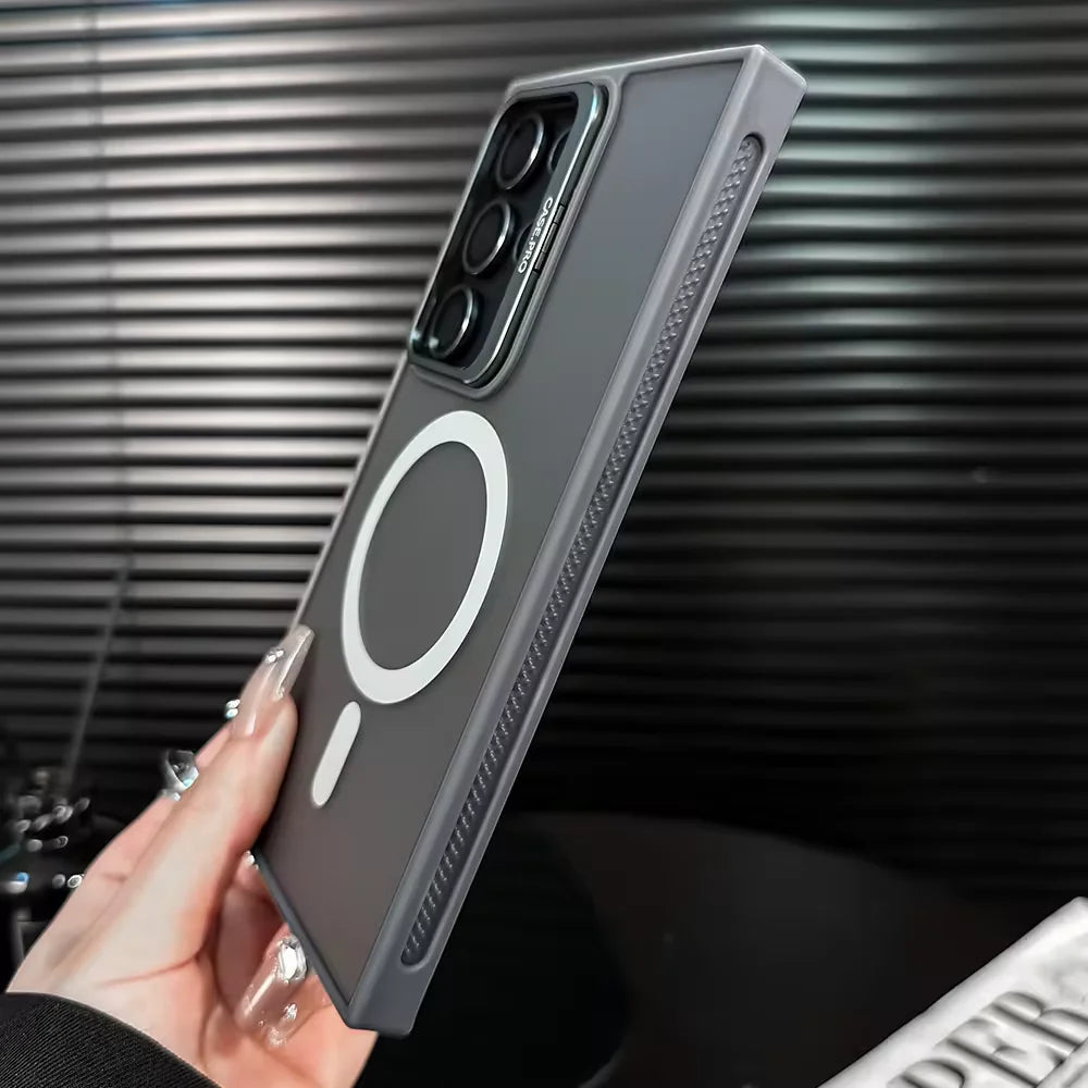 Samsung Galaxy S23 Ultra/S24 Ultra 5G New Frosted Matte Magnetic Metal Kickstand Shockproof Phone Case Cover