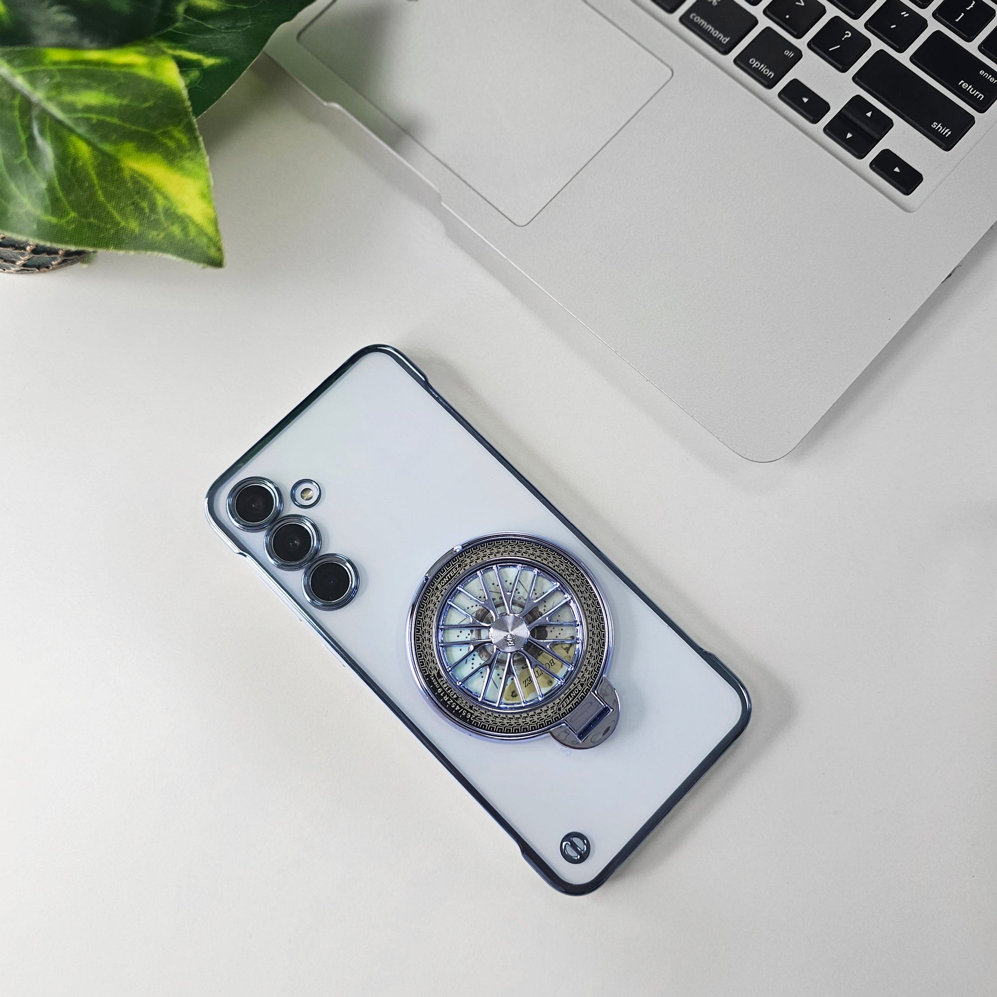 Samsung Galaxy A35 5G Porsche® Wheel Frameless Case blue