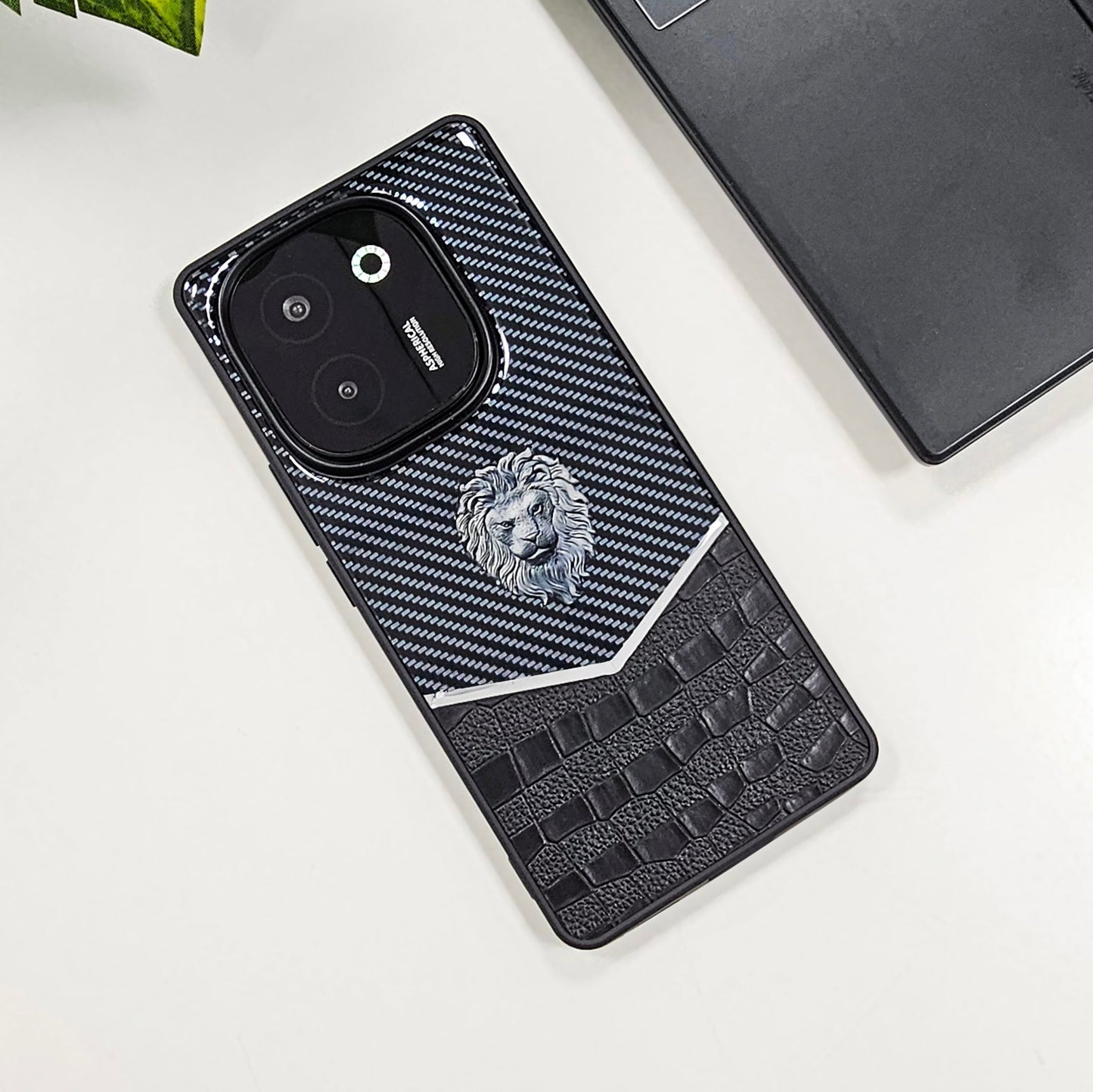 Vivo T3 Pro 5G Luxury Lion Pattern Leather And Liquid Silicone Case