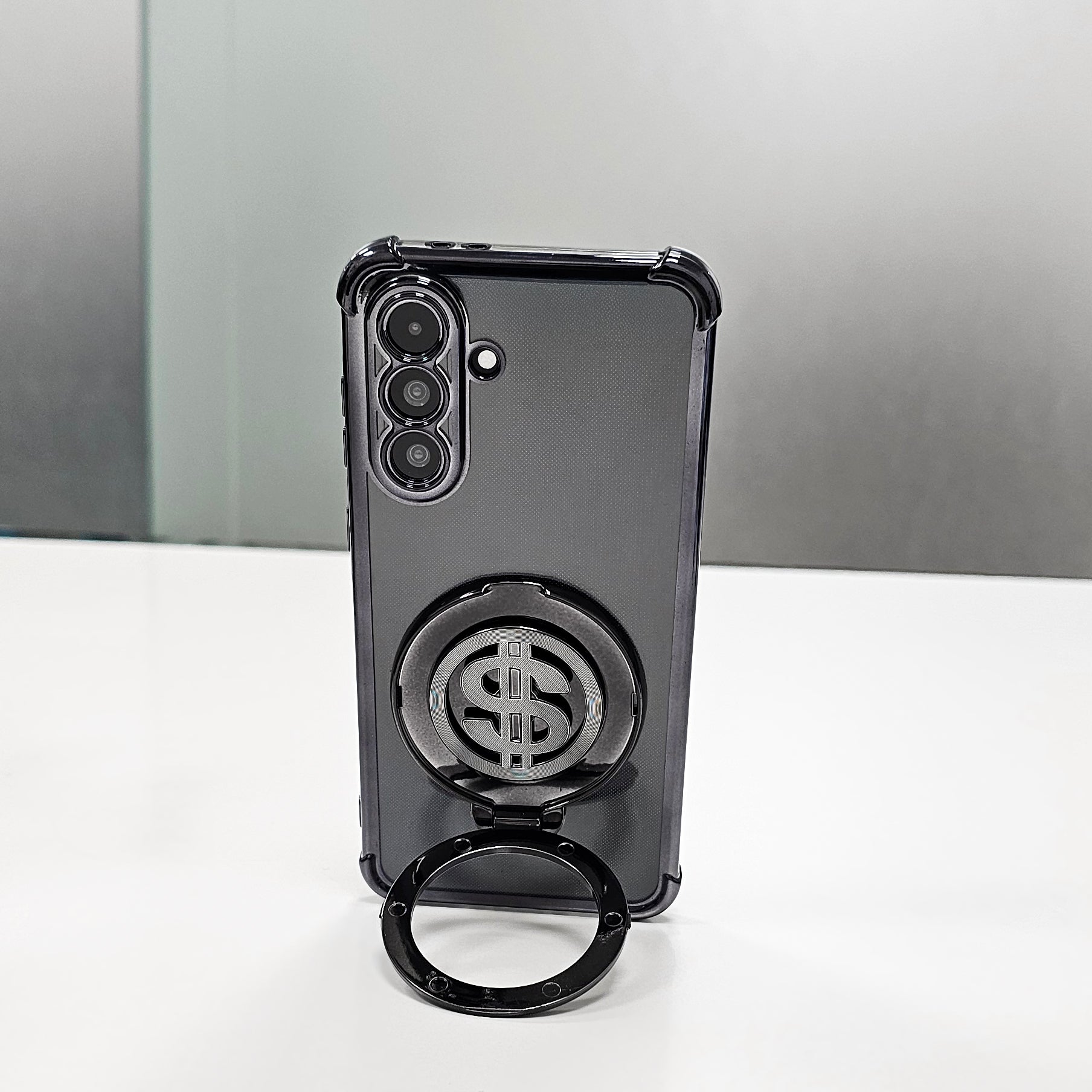 Samsung Galaxy A56 5G Four Corner Airbags 100% Original Astro Money Magnet Rotating Dollar Case black