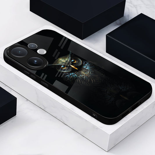 Vivo V60 5G Smartphone with a owl bird design on a black background