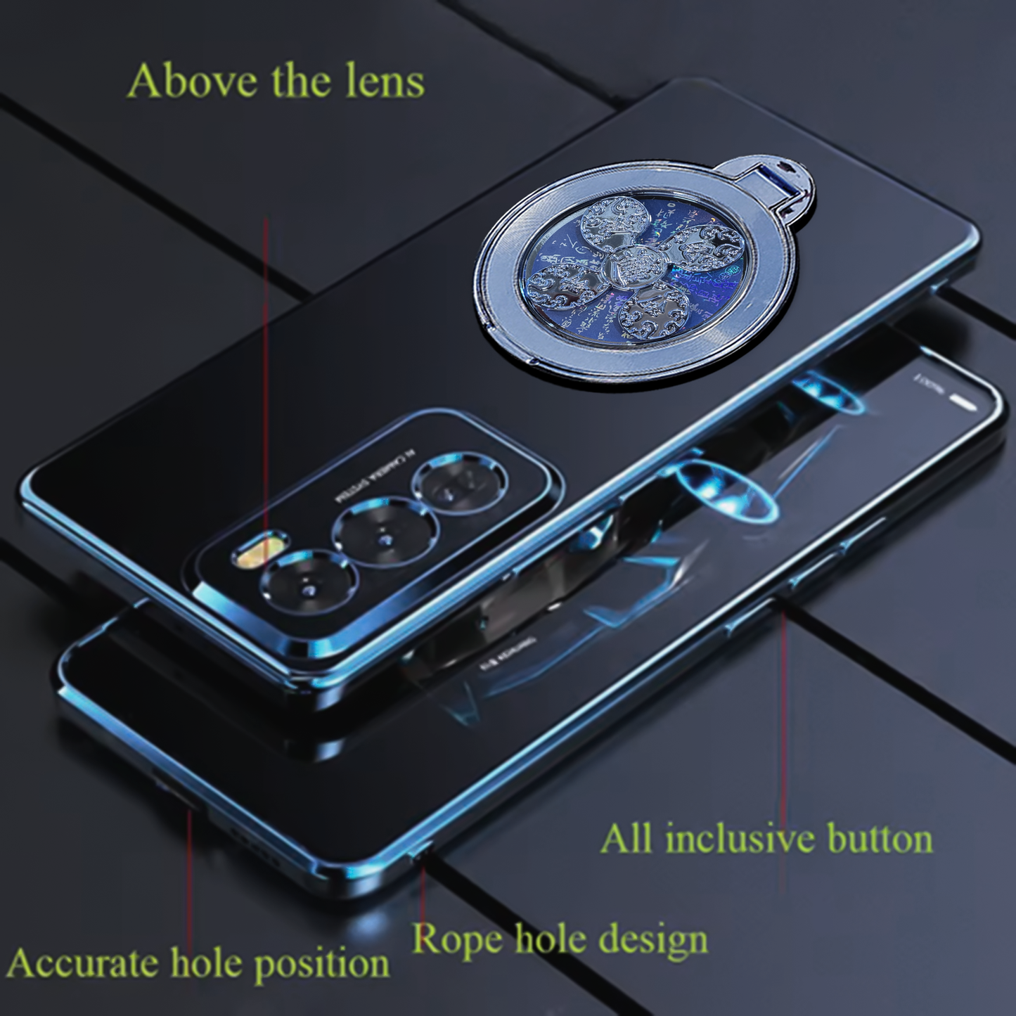 OPPO Reno 12 Pro 5G Electroplating Reflective Fidget Rotating Back Case