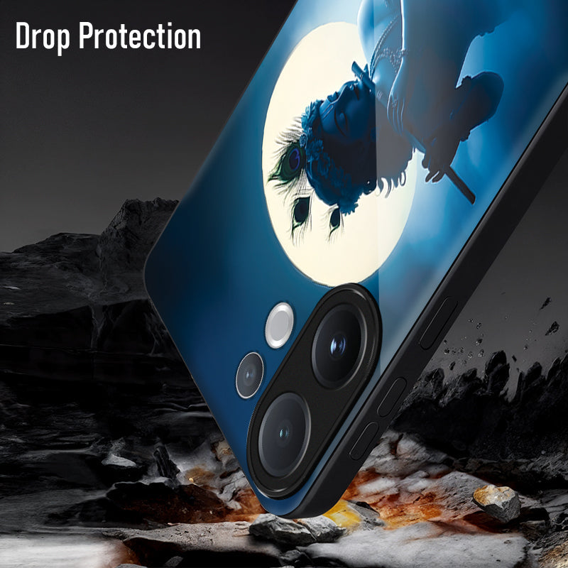 Vivo V60 5G Phone case with drop protection feature shown on a rocky surface
