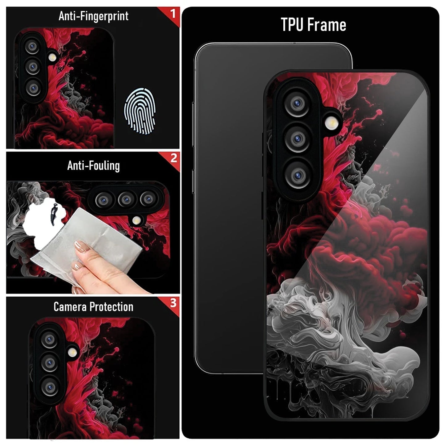 Samsung Galaxy A36 5G Premium Acrylic Shockproof Glass Back Case (Infernal Drift)