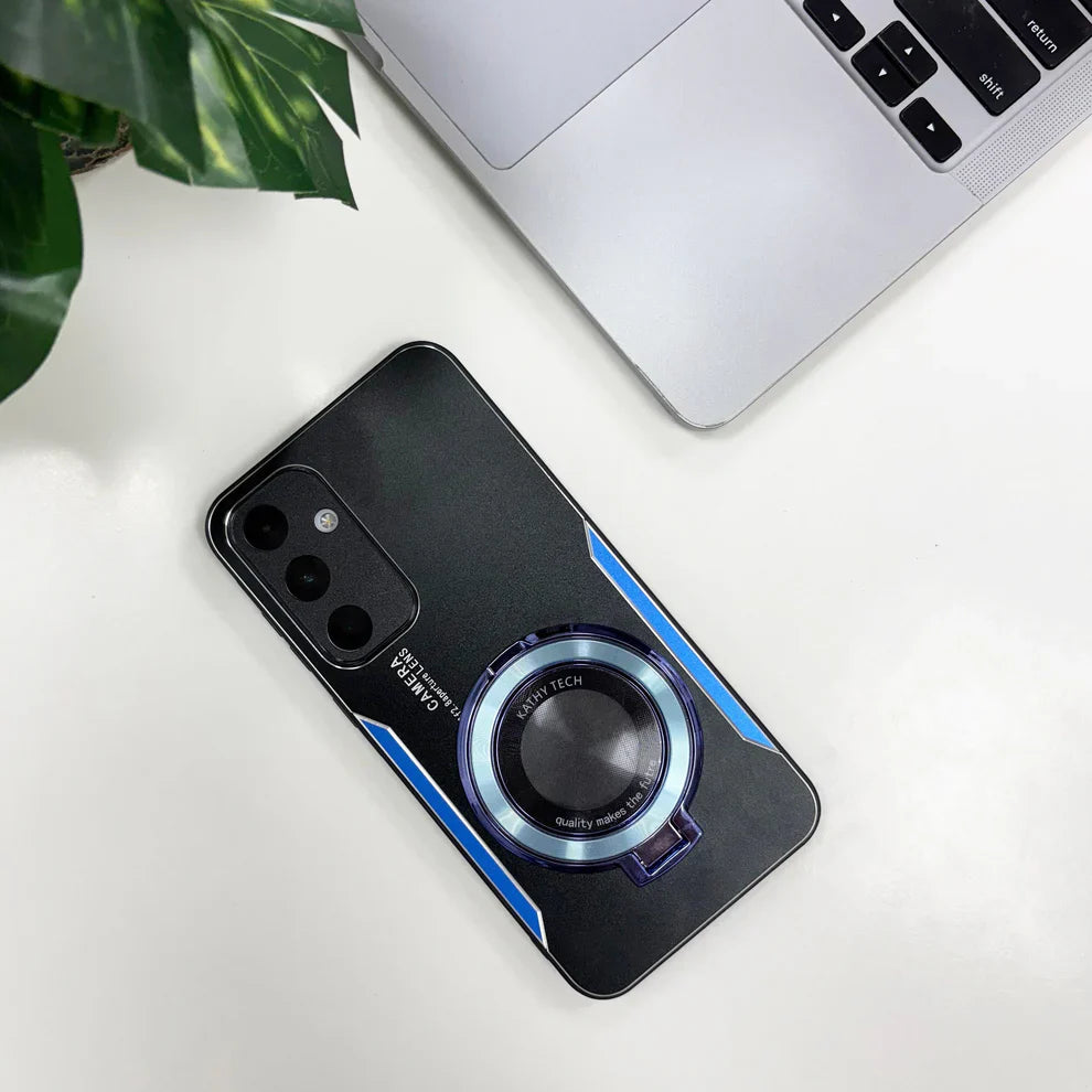 Samsung Galaxy A35 5G Original Luxury Aluminium Metal Magnifier Ring Stand Case