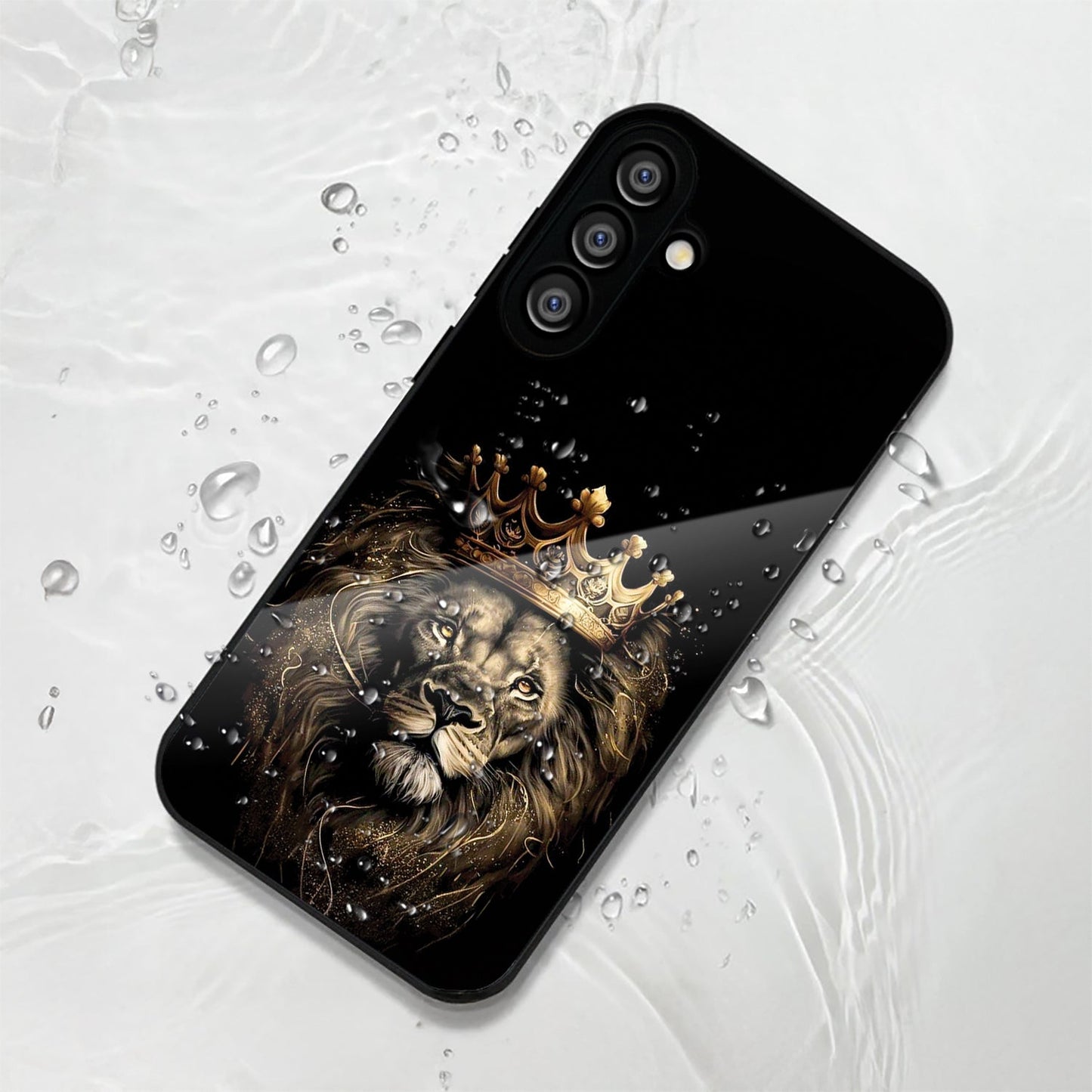 Samsung Galaxy A36 5G Premium Acrylic Shockproof Glass Back Case (Crowned Lion)