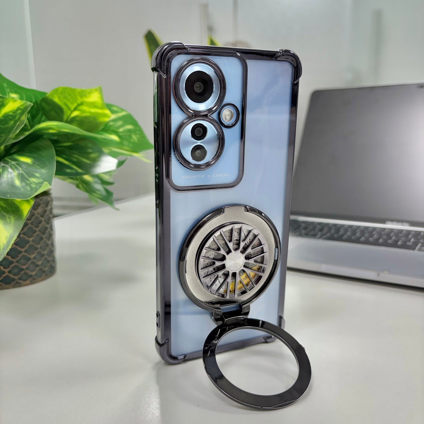 Oppo F25 Pro 5G Premium Stress Buster Wheel Rotating Shockproof Airbags Case