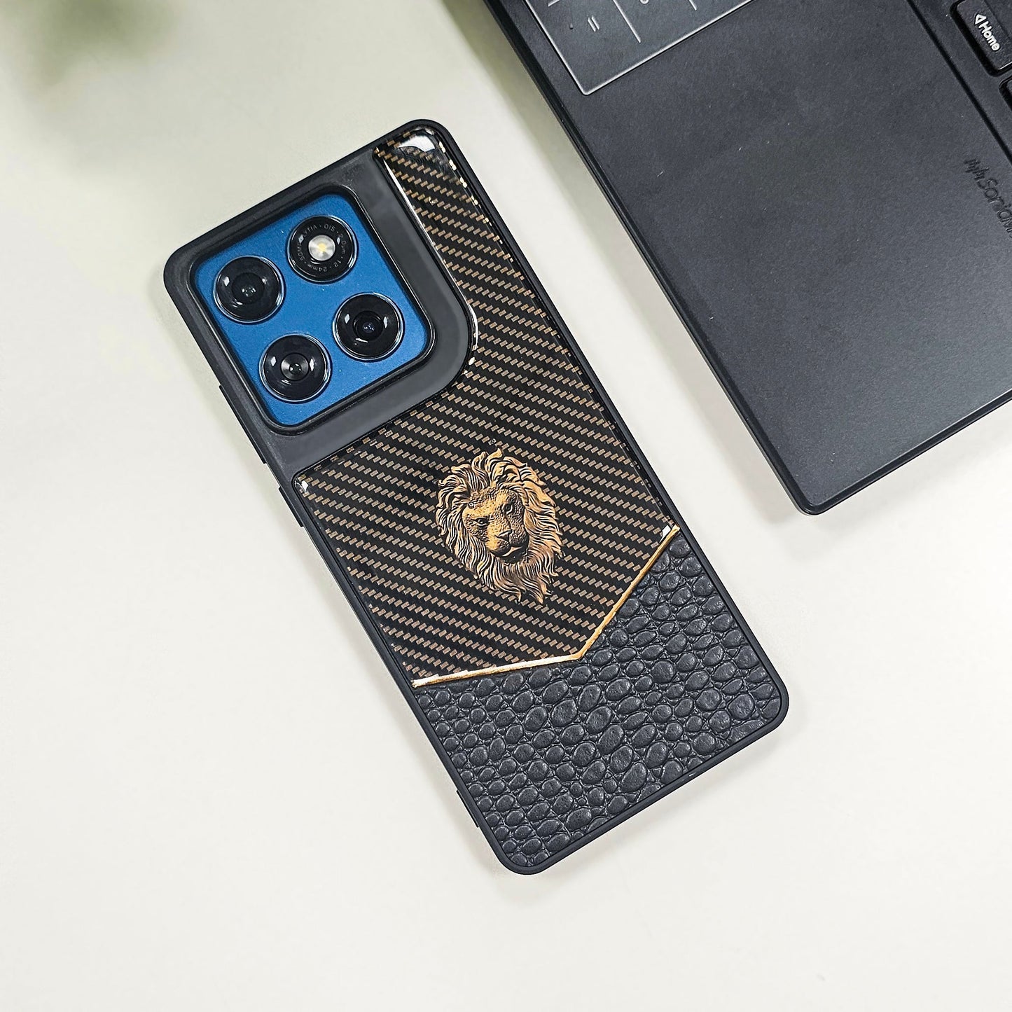 Motorola Edge 60 Fusion 5G Luxury Lion Pattern Leather And Liquid Silicone Case