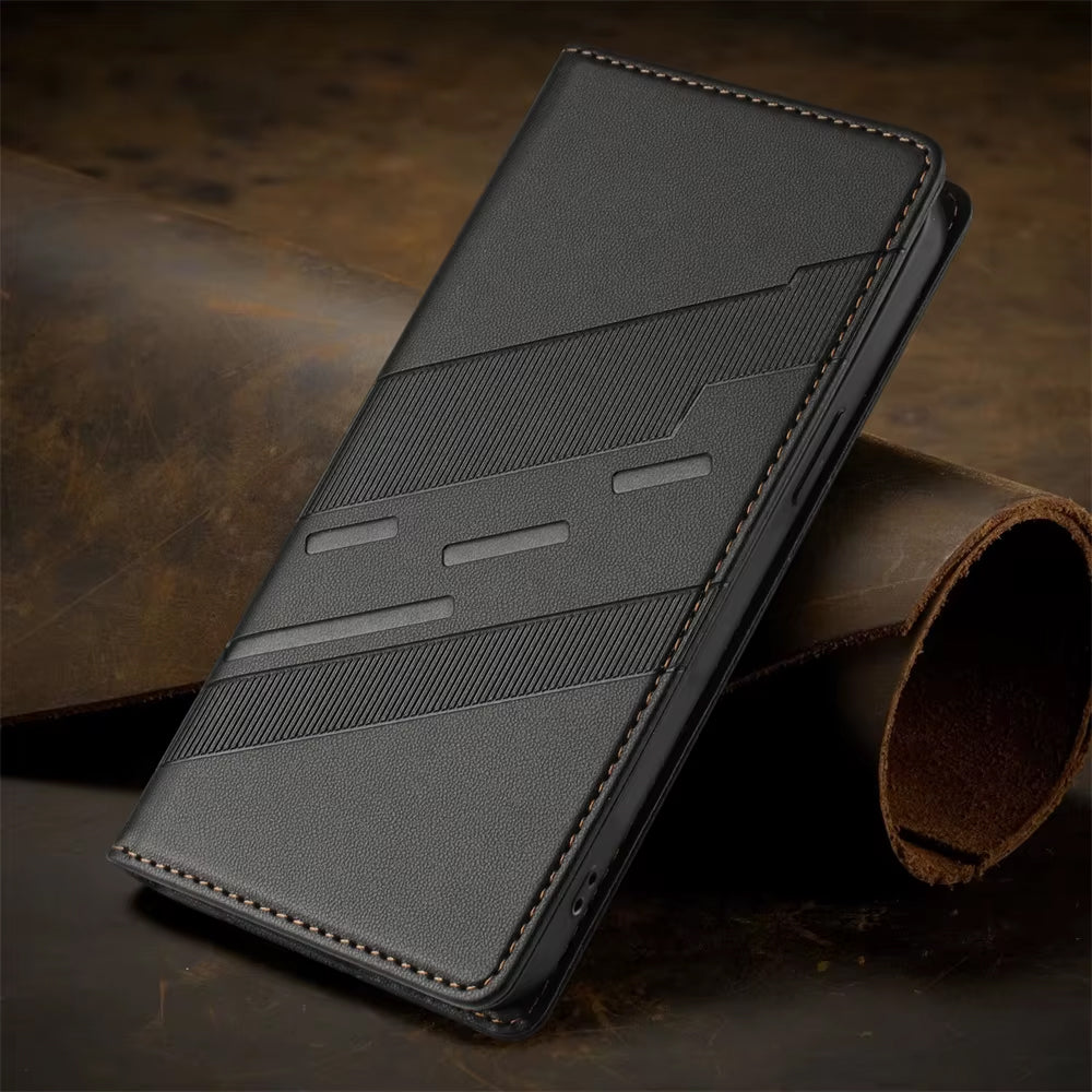 Magnetic closure wallet cover with card holder for Oppo F27 Pro+ 5G