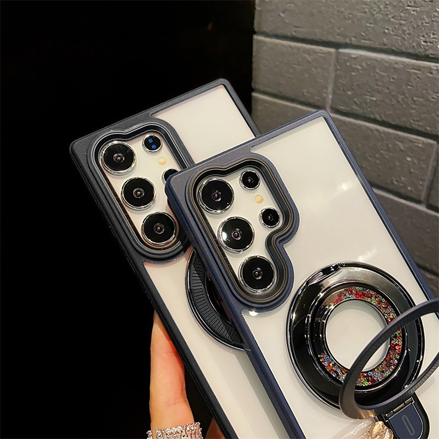 Samsung Galaxy S25 Ultra transparent glitter magnetic phone case