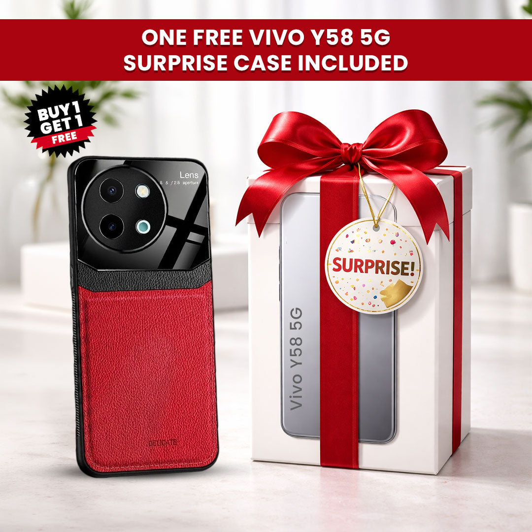 Vivo Y58 5G Premium Leather Lens Protective Case(Buy 1 Get 1 Surprise Cover)