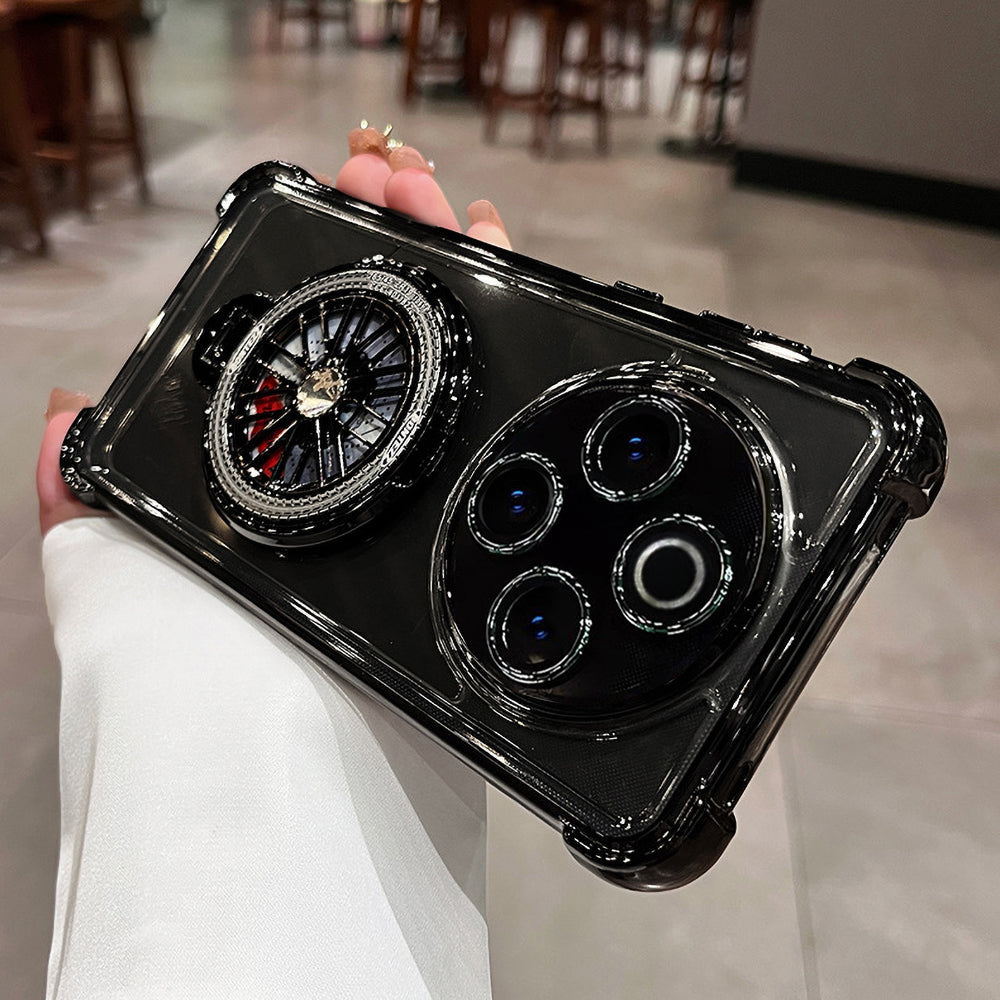 black Vivo T4 mobile cover with rotating wheel