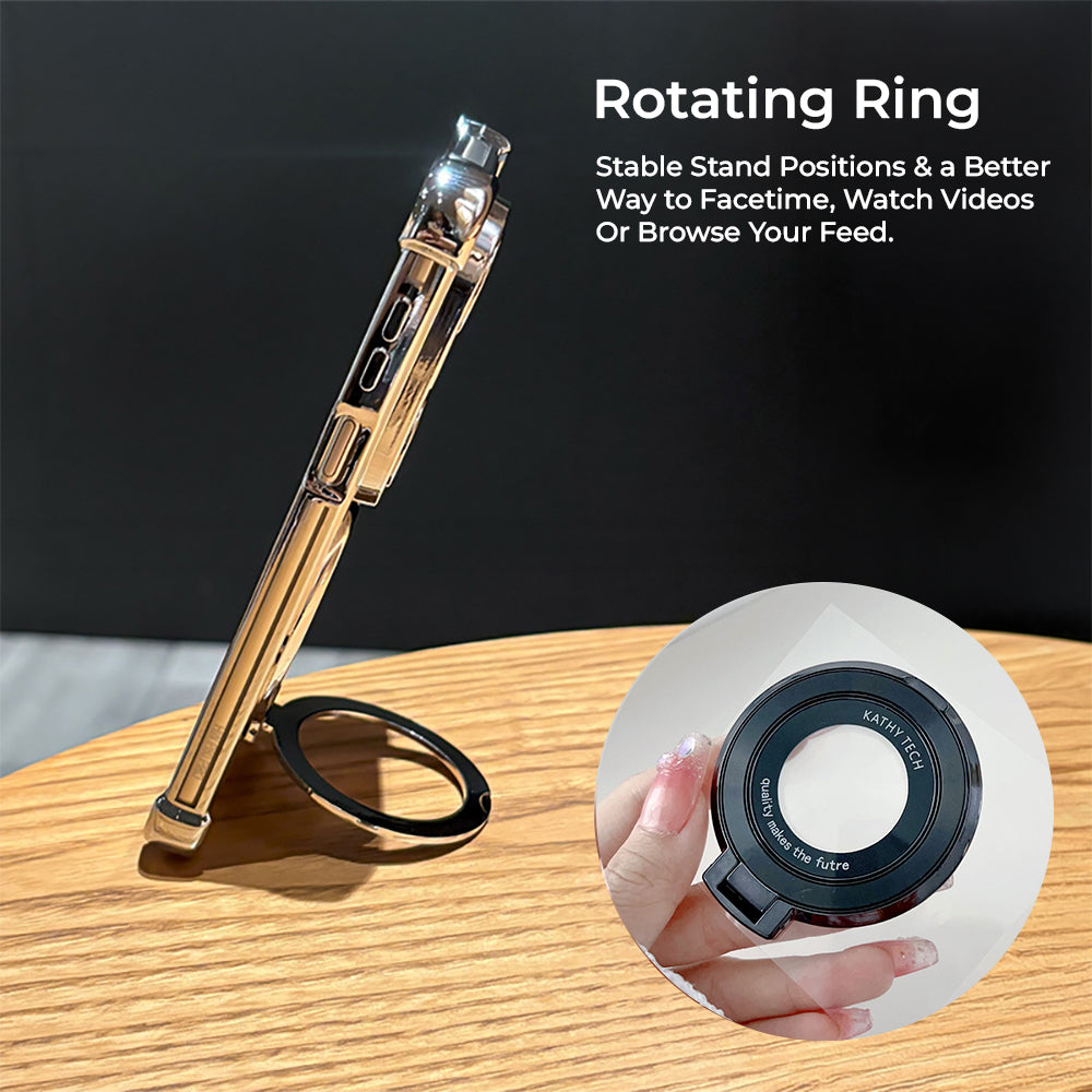 Vivo V60e 5G Original Luxury Magnifier Ring Stand Shockproof Airbags Corner Case