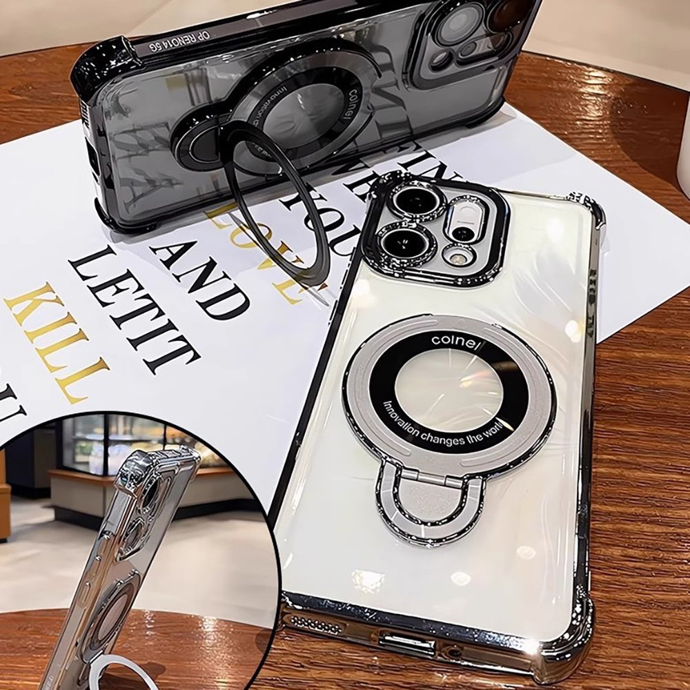 Oppo Reno14 5G Original Luxury Magnifier Ring Stand Shockproof Airbags Corner Case
