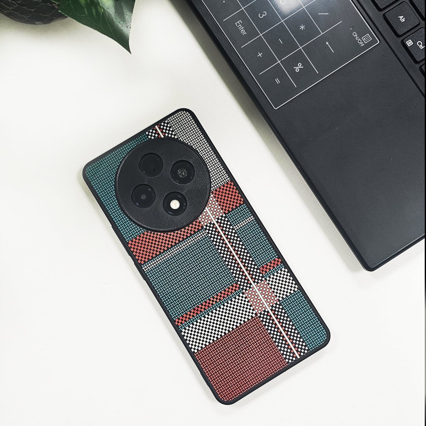 OPPO F27 PRO+ 5G Luxury Grid Pattern Glass Back Shockproof Case